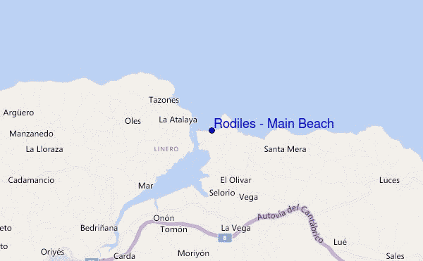 carte de localisation de Rodiles - Main Beach