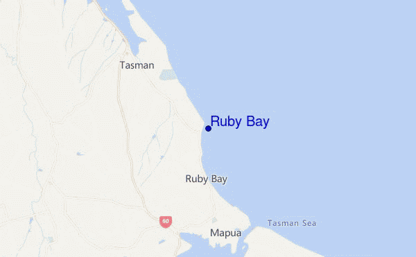 carte de localisation de Ruby Bay