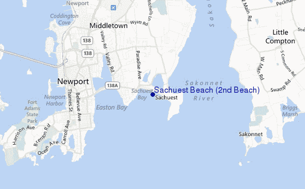 carte de localisation de Sachuest Beach (2nd Beach)