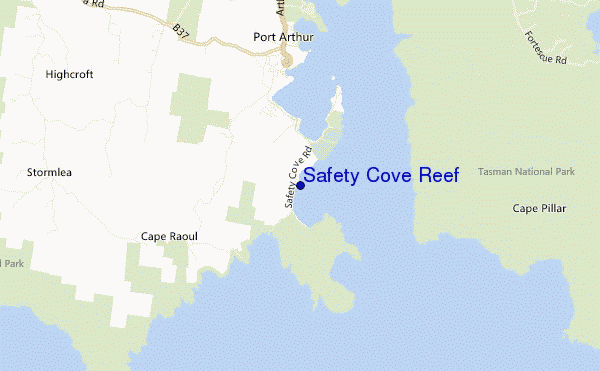 carte de localisation de Safety Cove Reef