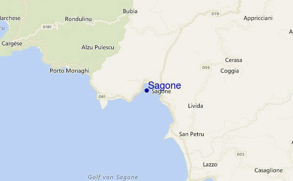 carte de localisation de Sagone