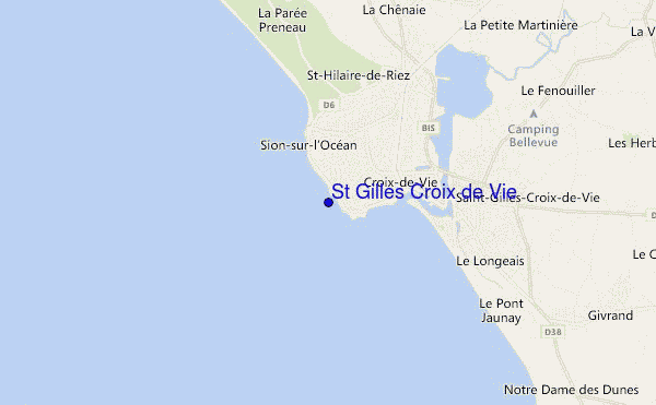 carte de localisation de St Gilles Croix de Vie