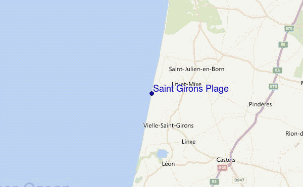 Saint Girons Plage Location Map