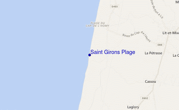 carte de localisation de Saint Girons Plage