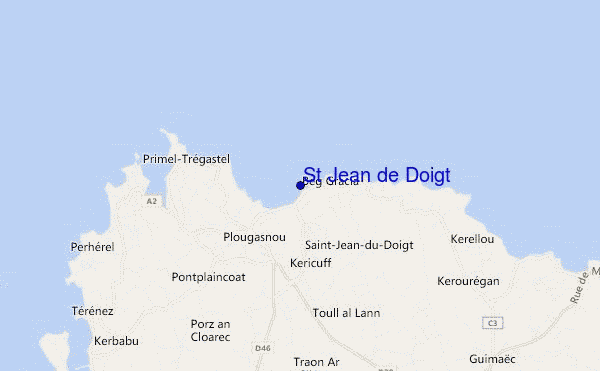 carte de localisation de St Jean de Doigt