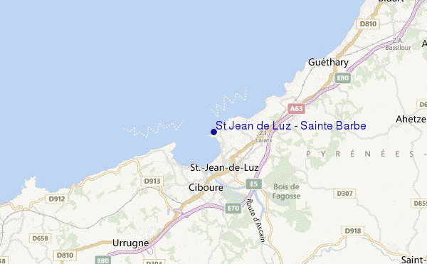 carte de localisation de St Jean de Luz - Sainte Barbe