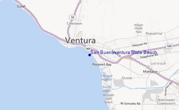 carte de localisation de San Buenaventura State Beach