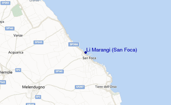 carte de localisation de Li Marangi (San Foca)