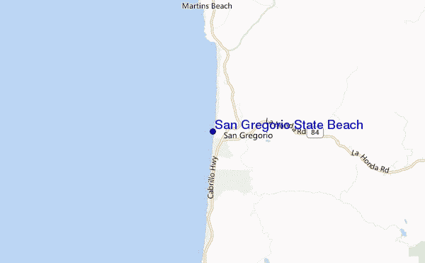 carte de localisation de San Gregorio State Beach