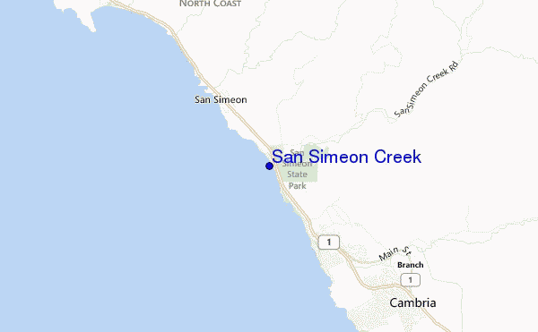 carte de localisation de San Simeon Creek