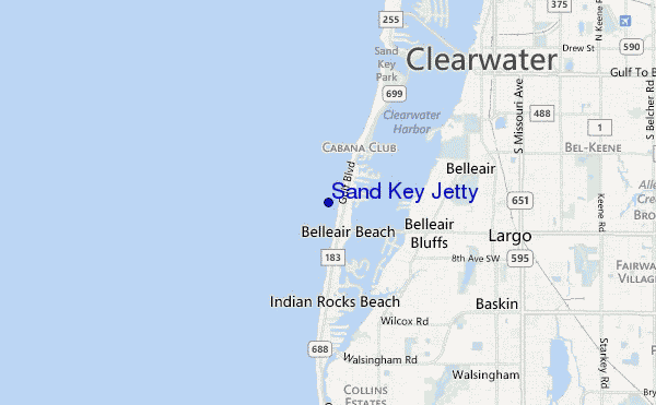 carte de localisation de Sand Key Jetty