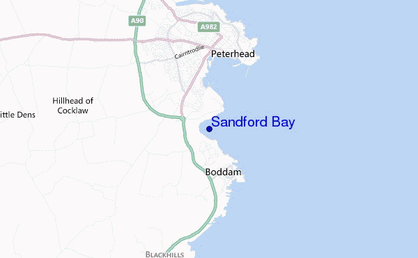 carte de localisation de Sandford Bay