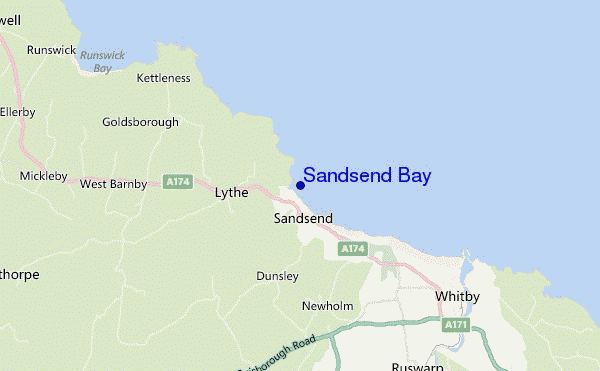 carte de localisation de Sandsend Bay