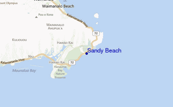 carte de localisation de Sandy Beach