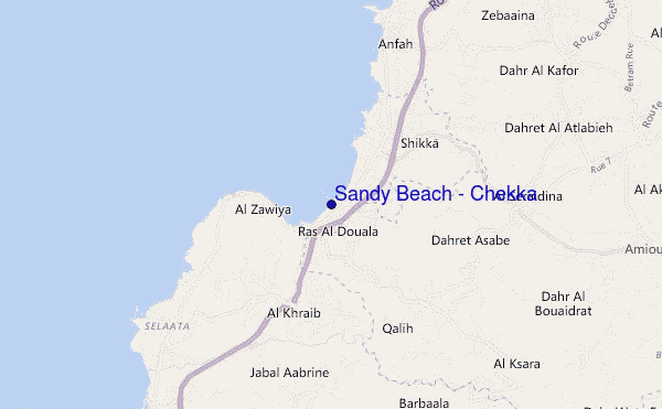 carte de localisation de Sandy Beach - Chekka