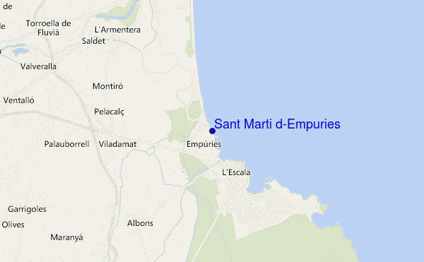 carte de localisation de Sant Martí d'Empúries