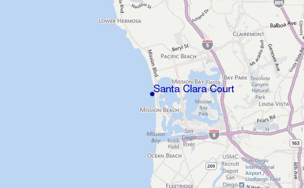 carte de localisation de Santa Clara Court
