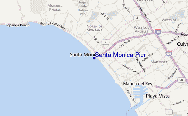 carte de localisation de Santa Monica Pier
