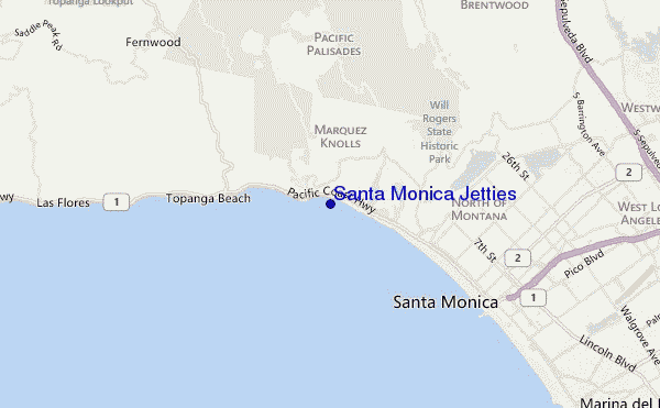 carte de localisation de Santa Monica Jetties