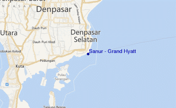 carte de localisation de Sanur - Grand Hyatt