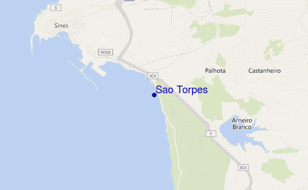 carte de localisation de Sao Torpes