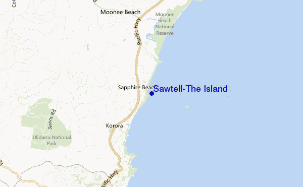 carte de localisation de Sawtell-The Island