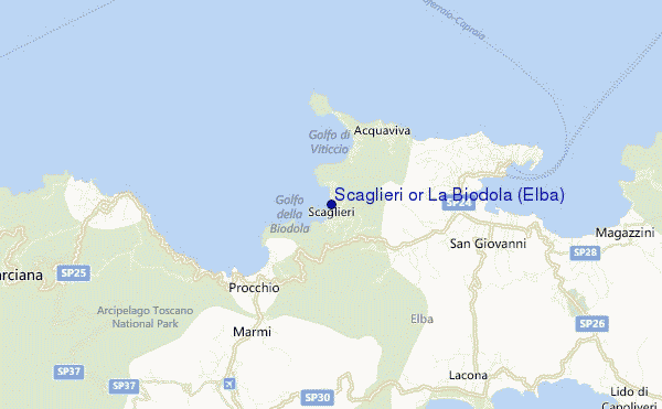 carte de localisation de Scaglieri or La Biodola (Elba)