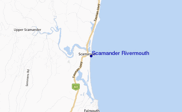 carte de localisation de Scamander Rivermouth