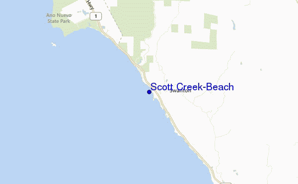 carte de localisation de Scott Creek-Beach