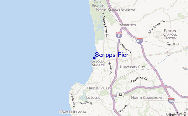 carte de localisation de Scripps Pier