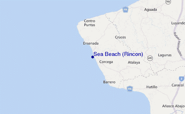 carte de localisation de Sea Beach (Rincon)