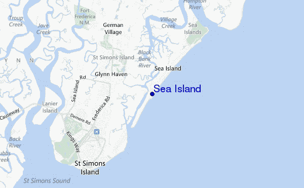 carte de localisation de Sea Island