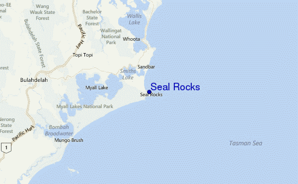 Seal Rocks Location Map