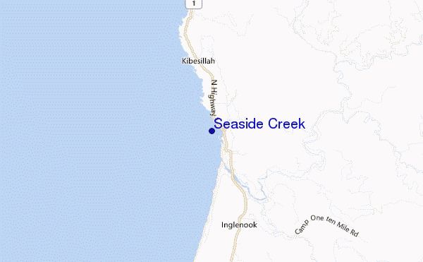 carte de localisation de Seaside Creek