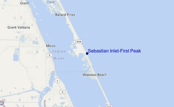 carte de localisation de Sebastian Inlet-First Peak