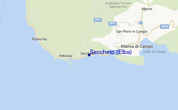 carte de localisation de Seccheto (Elba)