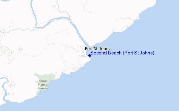 carte de localisation de Second Beach (Port St Johns)