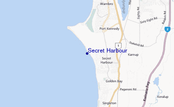 carte de localisation de Secret Harbour