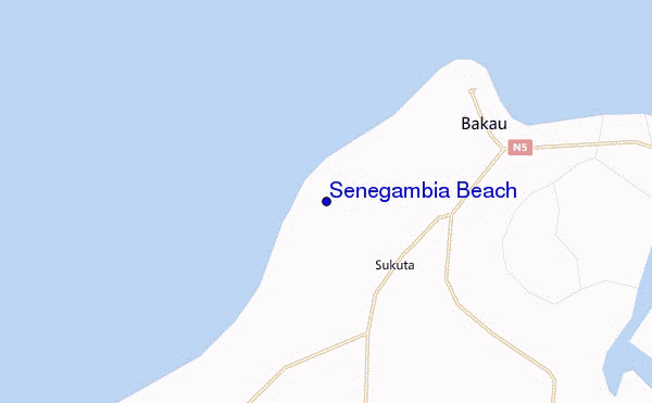 carte de localisation de Senegambia Beach