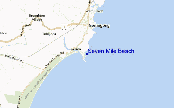 carte de localisation de Seven Mile Beach
