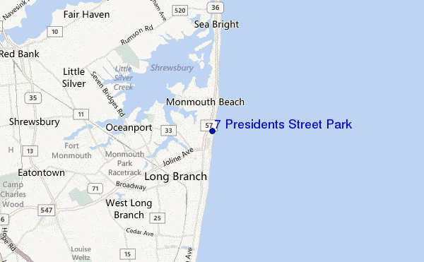 carte de localisation de 7 Presidents Street Park