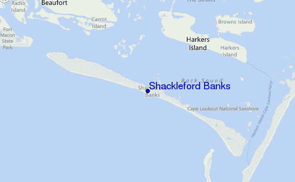 carte de localisation de Shackleford Banks