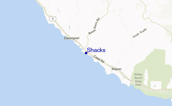 carte de localisation de Shacks