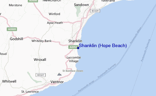 carte de localisation de Shanklin (Hope Beach)