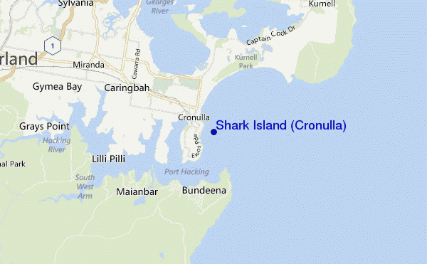 carte de localisation de Shark Island (Cronulla)