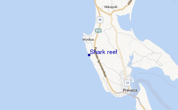 carte de localisation de Shark reef