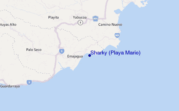 carte de localisation de Sharky (Playa Mario)