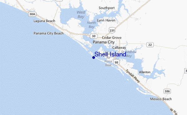 Shell Island Location Map