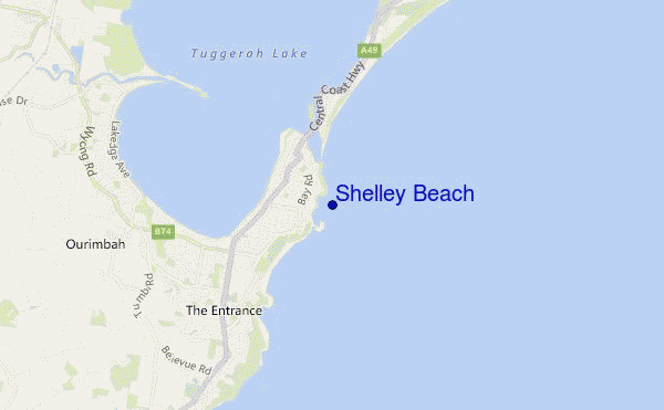 carte de localisation de Shelley Beach
