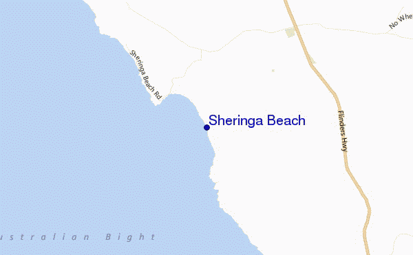 carte de localisation de Sheringa Beach